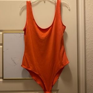 Forever 21 orange low scoop neck bodysuit